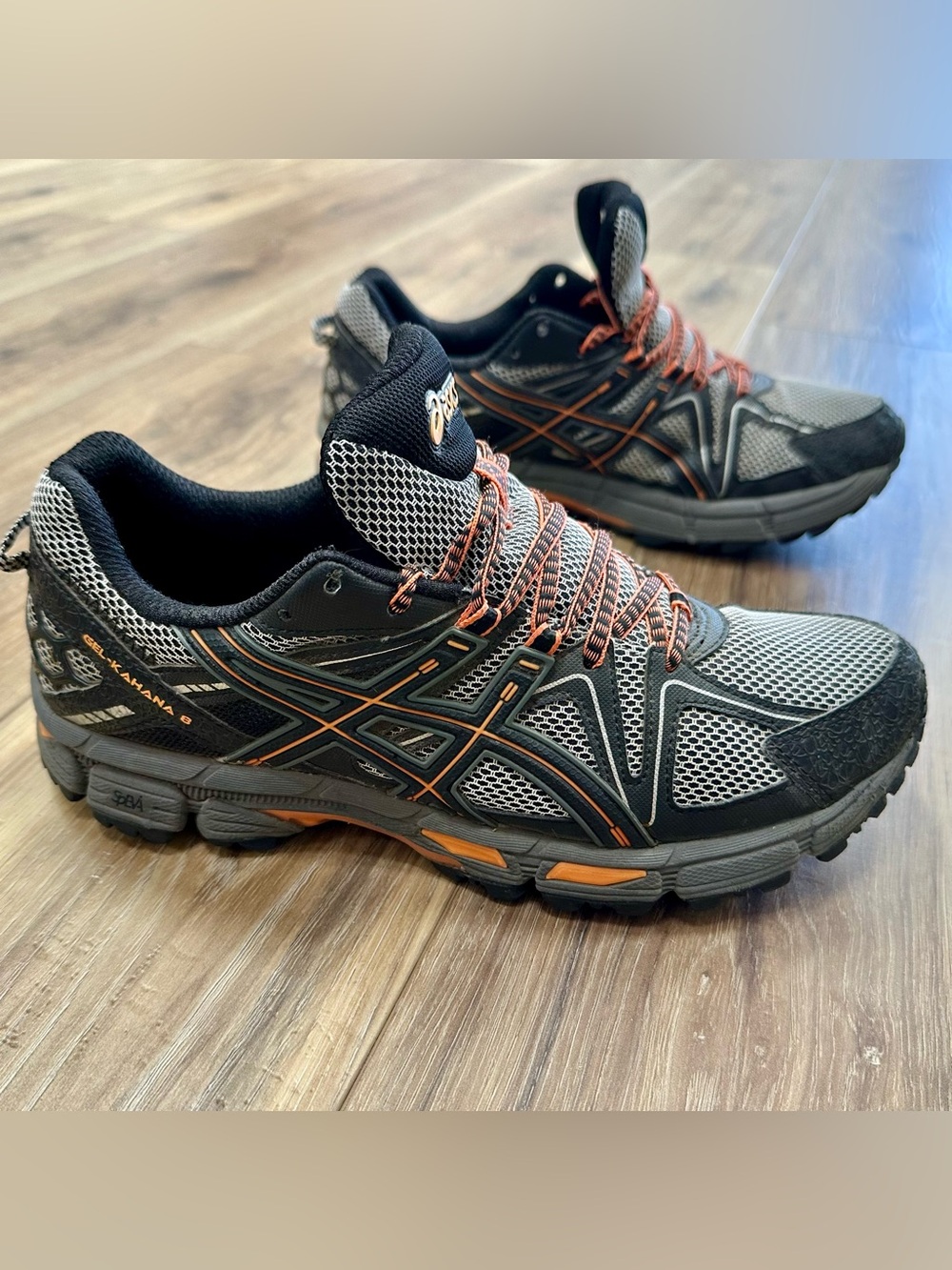 Asics Gel-Kahana 8 Trail Running Shoes T6L0N, Black Orange, Men’s 8.5